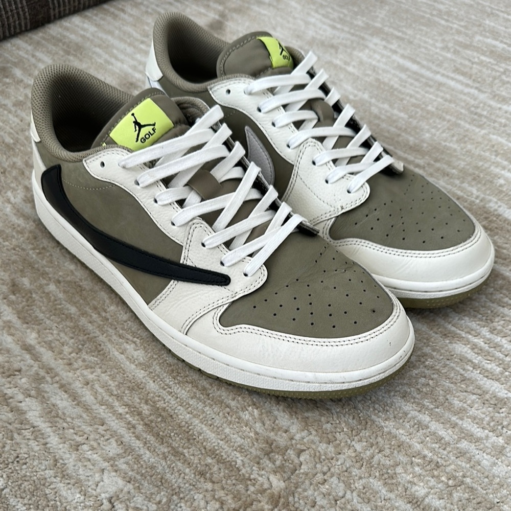 Travis Scott x Jordan 1 low GOLF shoes neutral olive size 12 USED